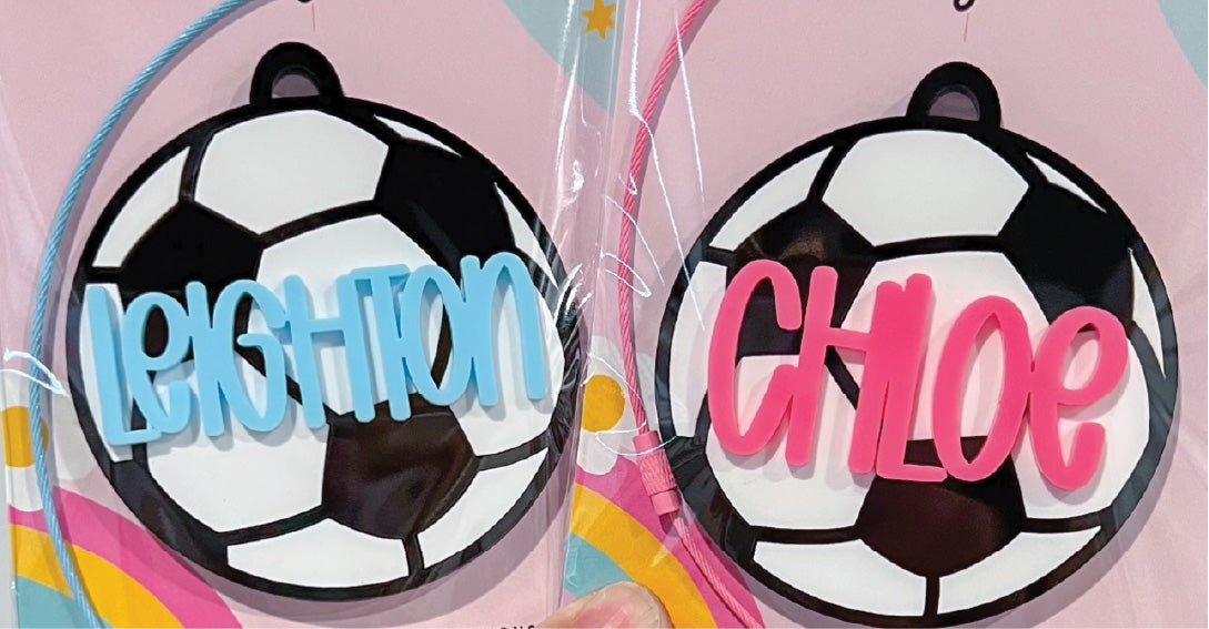 SOCCER ACRYLIC BAG TAG