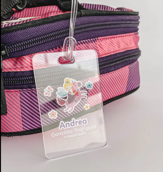BAG TAGS PARA  MOCHILAS Y MALESTAS EN ACRILICO CORTE CONTORNO